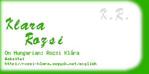 klara rozsi business card